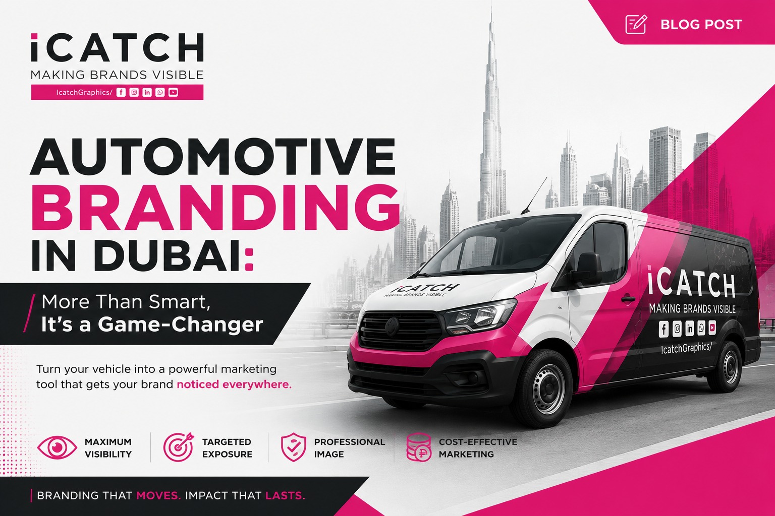 Professional vehicle branding and car wrapping in Dubai showcasing a branded business vehicle for ou